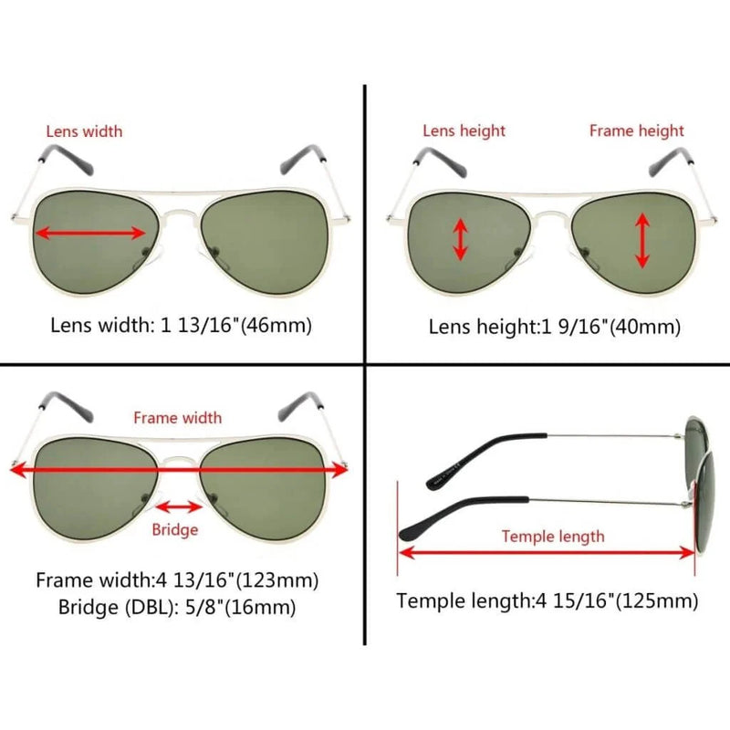 eyekeeper.com Kid Sunglasses 2 Pack Pilot Metal Style S15017 Sunglasses