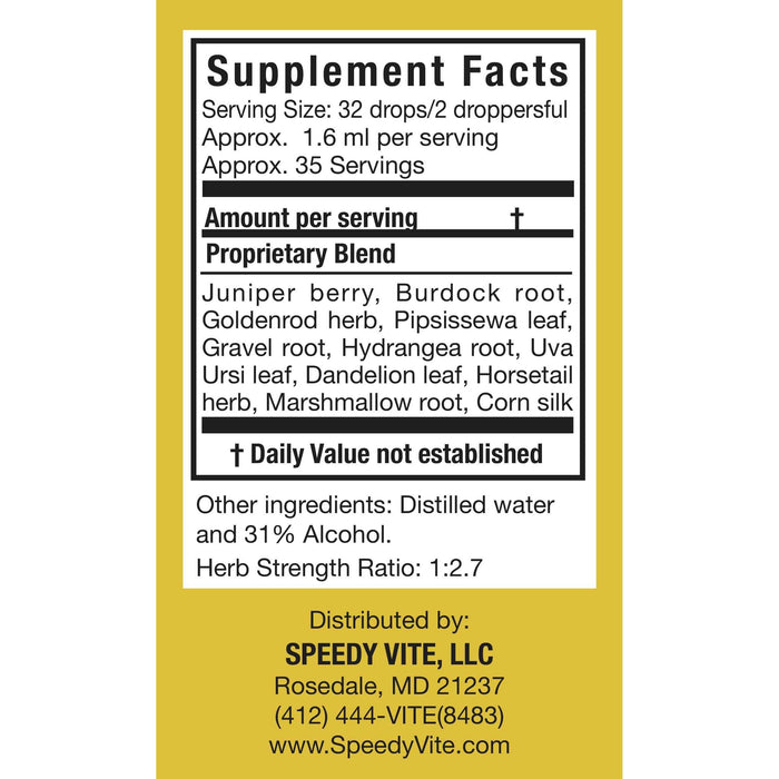 Speedyvite® Kidney Cleanse Supplement (2 Fl Oz Drops) Organic & Wildcrafted Made In Usa Free Expedited