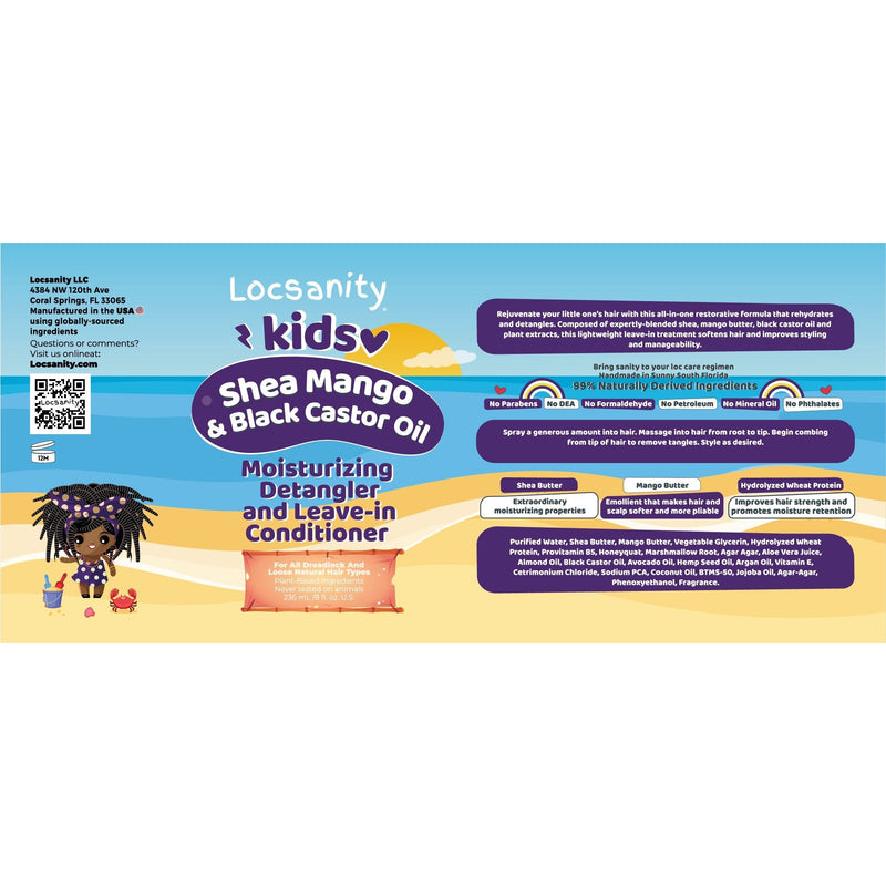 Locsanity Locsanity Kids Shea Mango & Black Castor Oil Moisturizing Detangler and Leave-in Conditioner Loose Natural