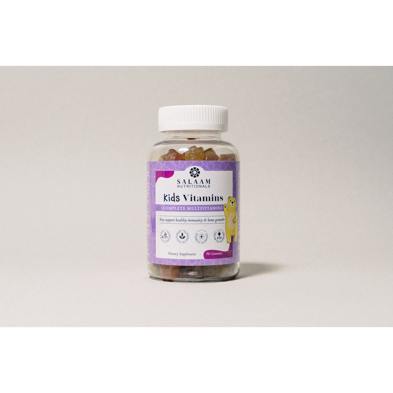 Salaam Nutritionals Halal Kids Gummy Multivitamins with Vitamins A, C, E & Zinc - 90 Count | Salaam Nutritionals