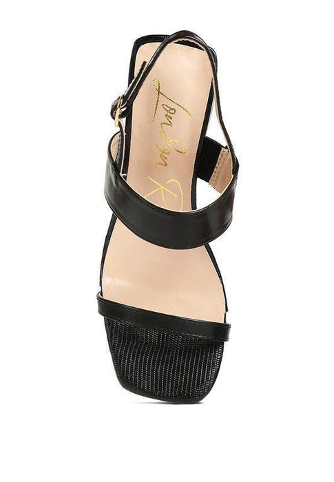 KIRK Elasticated Gussets Block Heel Sandals by VYSN