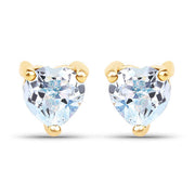 Bids.com 0.70 Carat Genuine Blue Topaz 14K Yellow Gold Earrings Earrings