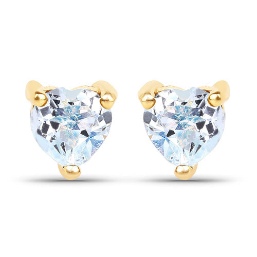 Bids.com 0.70 Carat Genuine Blue Topaz 14K Yellow Gold Earrings Earrings