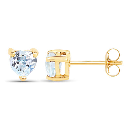 Bids.com 0.70 Carat Genuine Blue Topaz 14K Yellow Gold Earrings Earrings