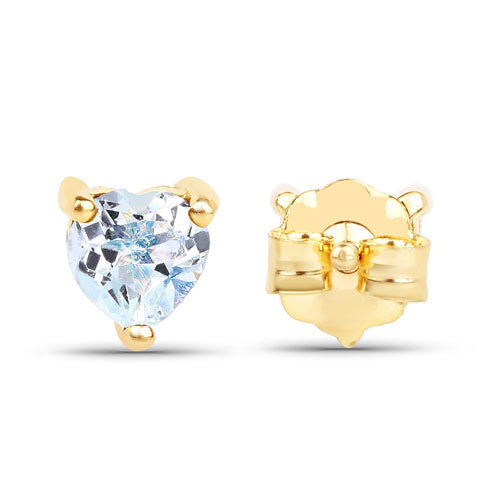 Bids.com 0.70 Carat Genuine Blue Topaz 14K Yellow Gold Earrings Earrings