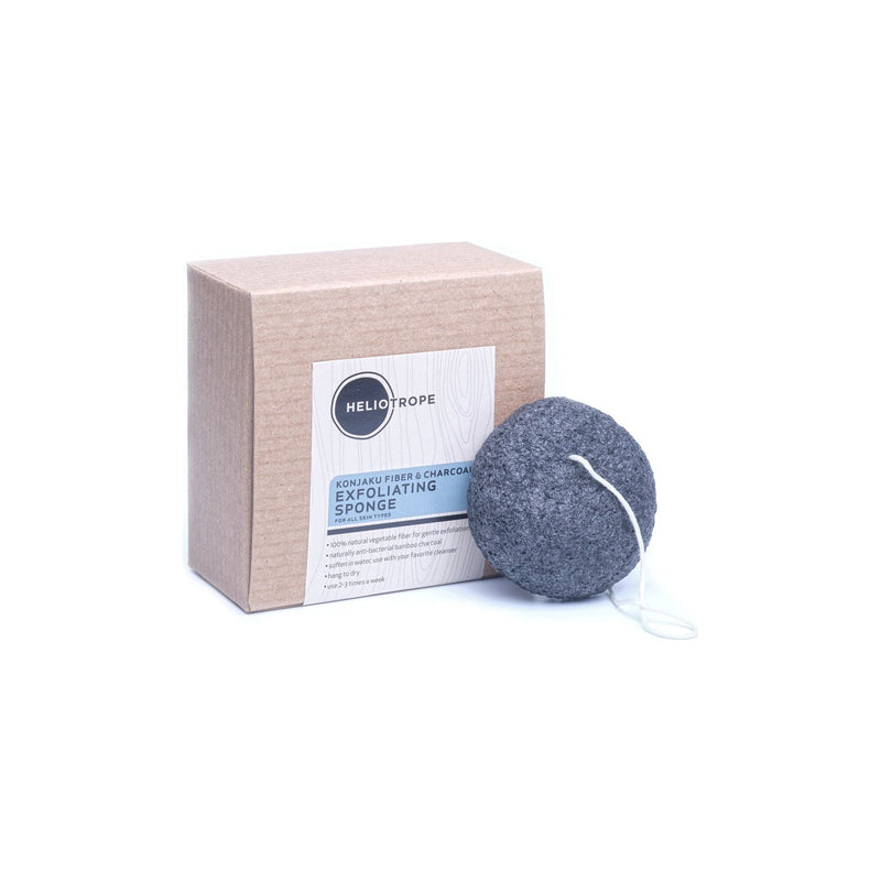 Heliotrope San Francisco Konjaku & Charcoal Exfoliating Sponge - NOW 50% OFF Bathroom Accessories