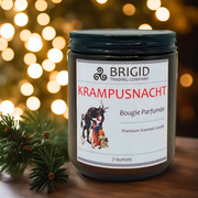Brigid Trading Company Krampusnacht Soy Wax Candle - Merlot Wine, Autumn Spices, Citrus, Figs, and Bonfire Smoke Premium Scented Candle