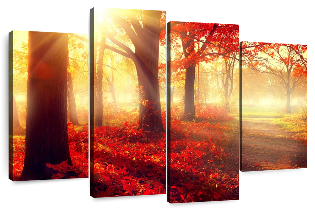 Bright Red Forest Wall Art