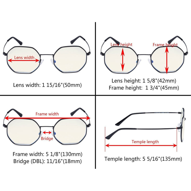 eyekeeper.com Polygon Eyeglasses with Blue Light Filter Lense LX19026-BB40 Eyeglasses