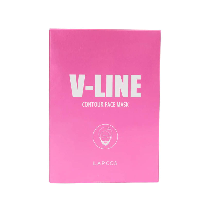 Nava Beauty LAPCOS V Line Contour Face Mask 5 Pack - Korean Mask Hot Pink