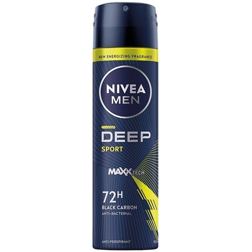 Nivea NIVEA MEN DEEP Sport MaxxTech 72h Anti-Perspirant Black Carbon & Anti-Bacterial Spray 150 ml Deodorant & Anti-Perspirant