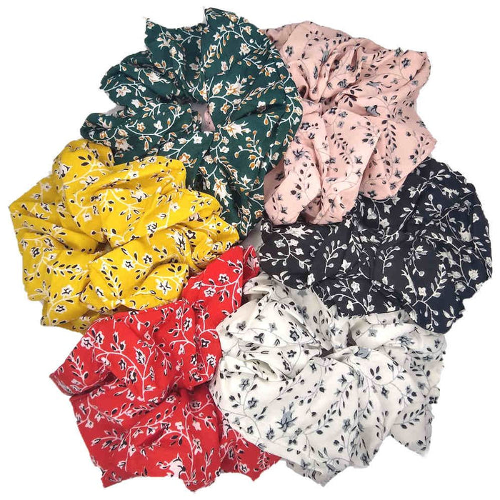 Threddies Oversized Calico Floral Scrunchies