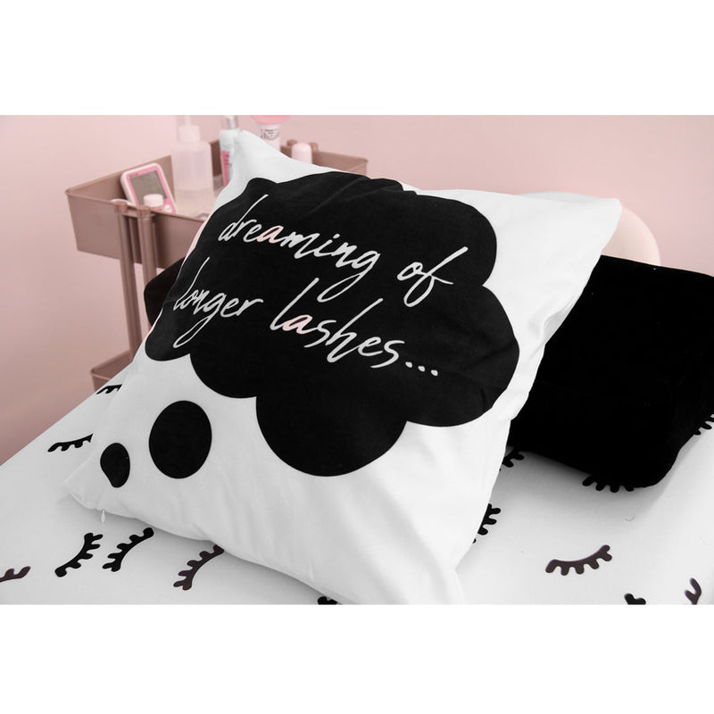 GladGirl Throw Pillow Cover - Dreaming of Longer Lashes 18" x 18" Marketing