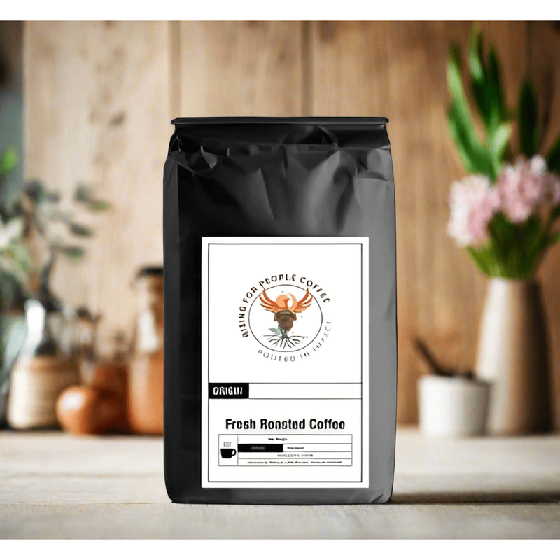 Rising For People Coffee Co. Holiday Coffees Sample Pack: French Vanilla, Hazelnut, Cinnabun, Caramel, Mocha, Cinnamon Hazelnut Coffee