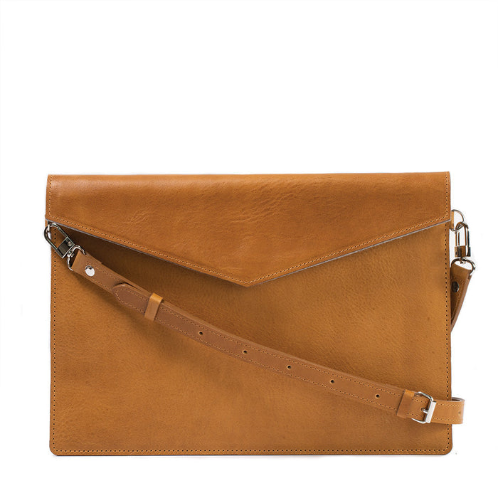 Leather Bag with adjustable strap for MacBook by Geometric Goods