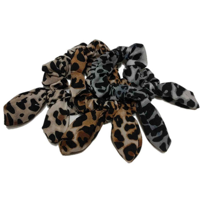 Threddies Leopard Scrunchies With Ties