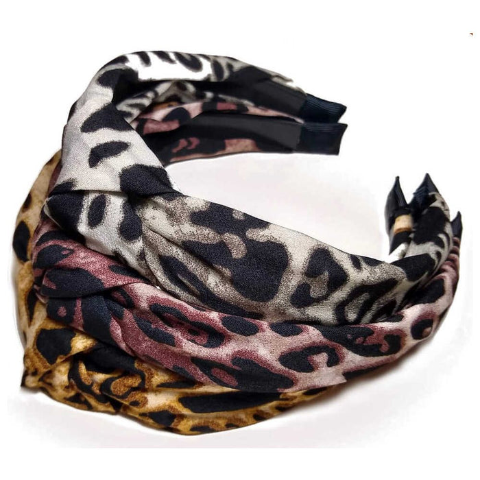 Threddies Knotted Leopard Print Turban Headband