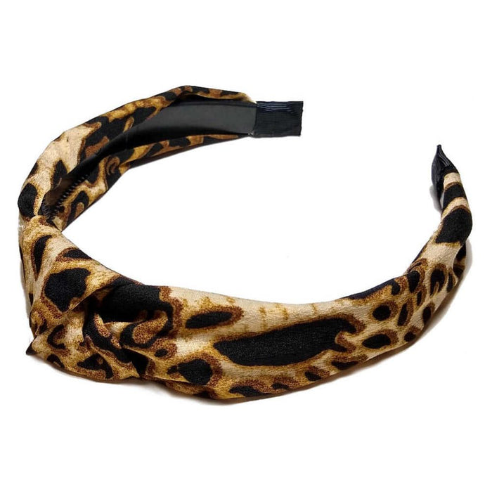 Threddies Knotted Leopard Print Turban Headband