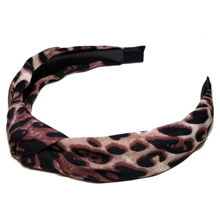 Threddies Knotted Leopard Print Turban Headband