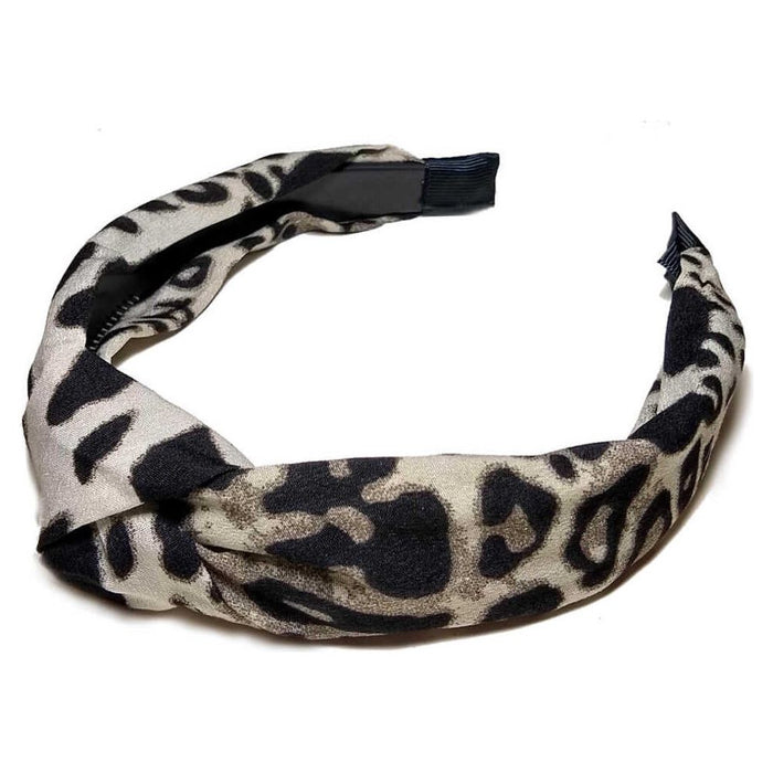 Threddies Knotted Leopard Print Turban Headband