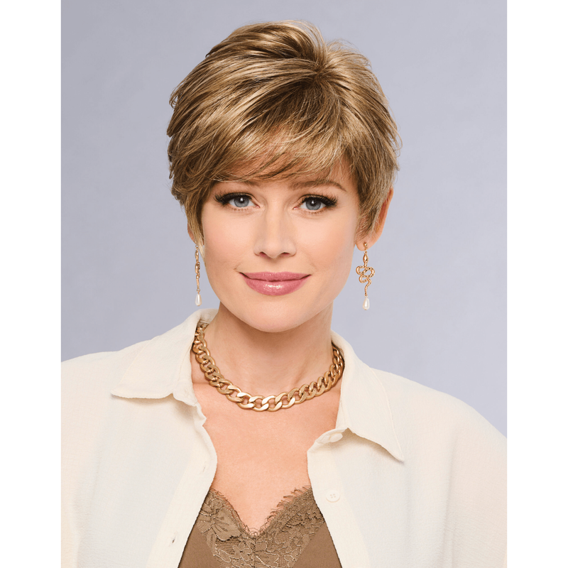 VIP Extensions Let ' S Lambada Short Wavy Boycut Wig by Hairuwear, 2023 Spring Luxury Collection, Average Cap, Gl18-23 toasted Pecan Wig
