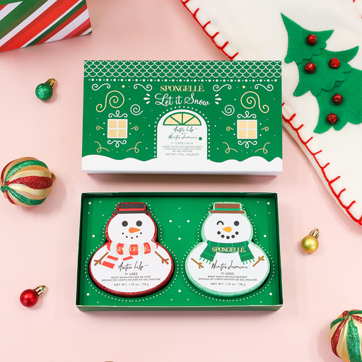 Spongellé Let It Snow | Holiday Snowman Gift Set Body Wash Infused Buffer