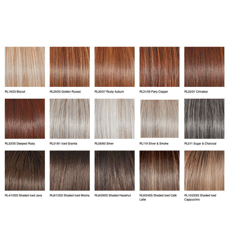 VIP Extensions Raquel Welch Let's Rendezvous Wig Synthetic Wig White Smoke RL12/22SS Shaded Cappuccino,RL14/22SS Shaded Wheat,RL16/21SS Shaded Sand,RL17/23SS Shaded Iced Latte Macchiato,RL19/23SS Shaded Biscuit,RL29/33SS Shaded Iced Pumpkin Spice,RL4/10SS Shaded Iced Java,RL613SS Shaded Platinum,RL8/12SS Shaded Iced Mocha,RL8/29