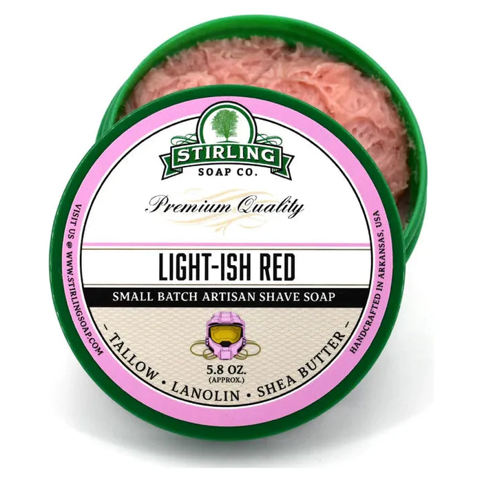 Stirling Soap Co. Light-Ish Red Shave Soap Jar 5.8 Oz