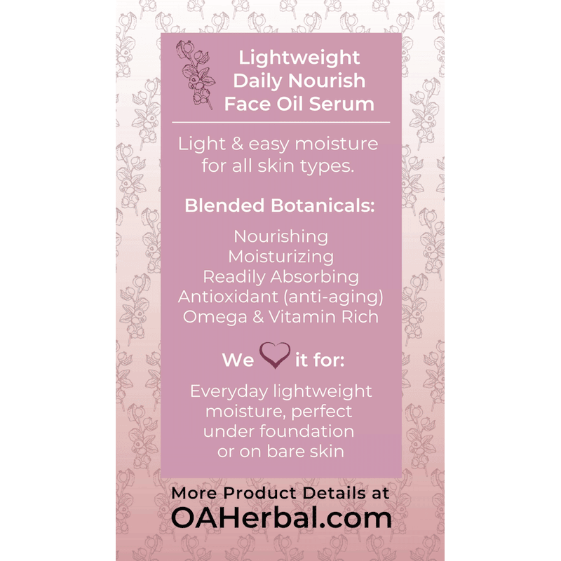 Ora's Amazing Herbal Lightweight Daily Nourish Face Oil Serum Skin Care