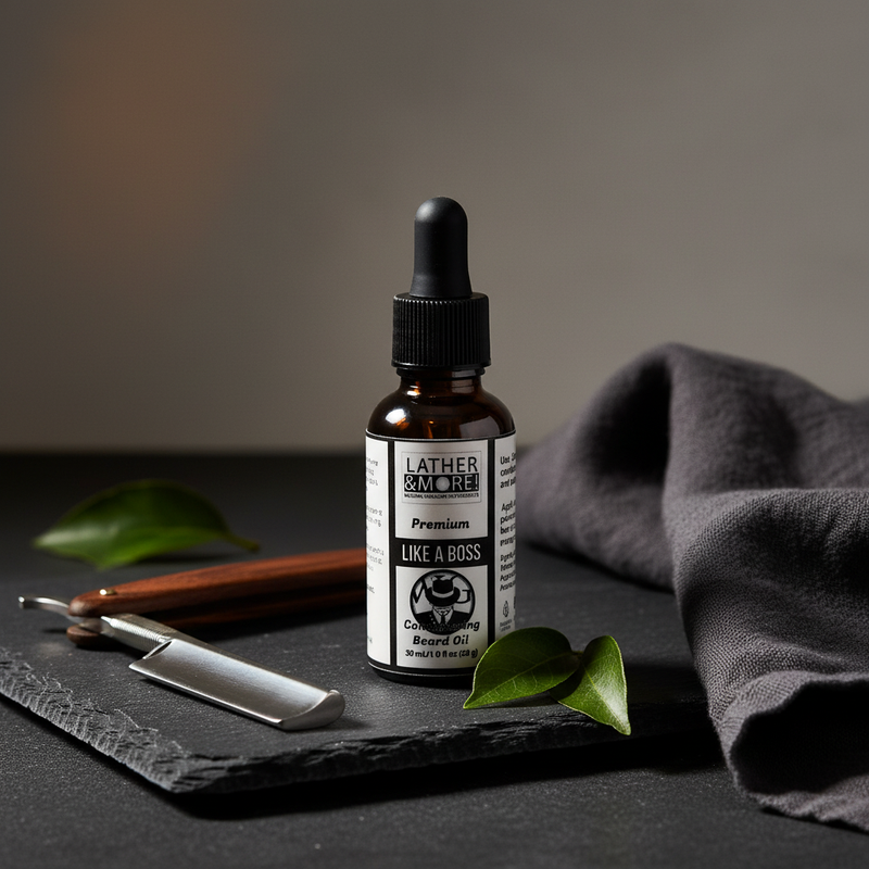 Lather and More! Like A Boss Premium Beard Oil beard oil Black