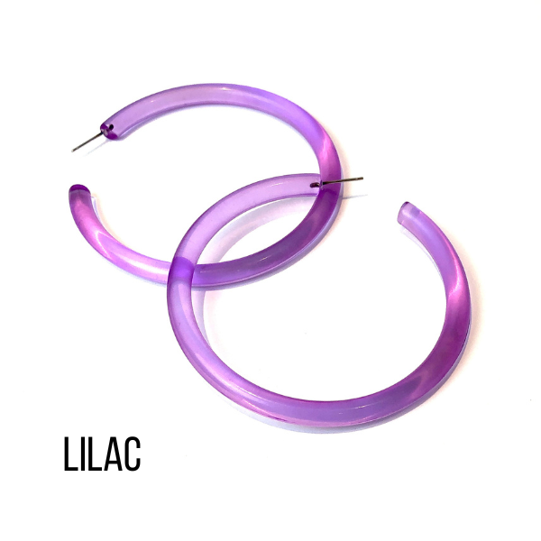 Bangle Lucite Hoop Earrings - 3 Inch