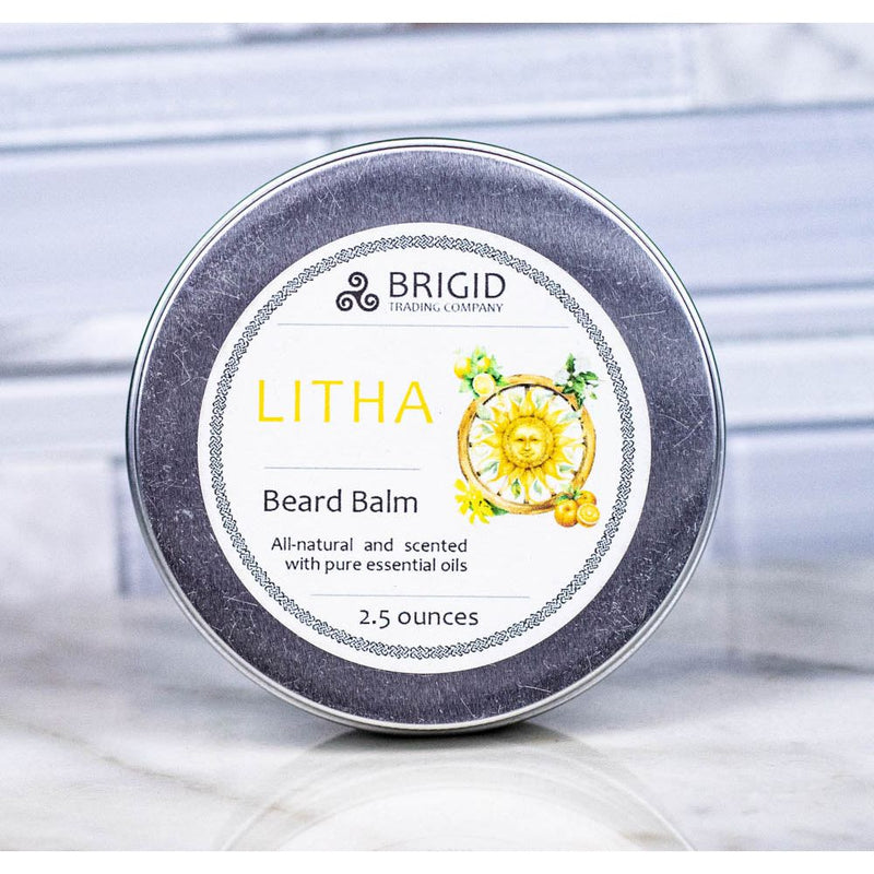 Brigid Trading Company Litha Natural Beard Balm - Lemon, Sweet Orange, Myrtle, and Ylang Ylang Beard Oil