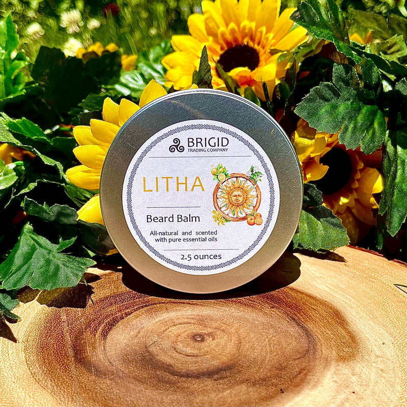 Brigid Trading Company Litha Natural Beard Balm - Lemon, Sweet Orange, Myrtle, and Ylang Ylang Beard Oil