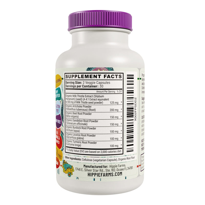 Hippie Farms Premium Liver Cleanse & Reset - Liver Detox, Bile Stimulation, Enzyme Support (AST/ALT) Vitamins & Supplements