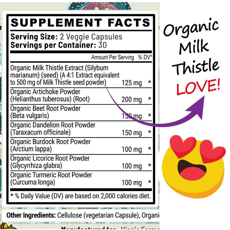 Hippie Farms Premium Liver Cleanse & Reset - Liver Detox, Bile Stimulation, Enzyme Support (AST/ALT) Vitamins & Supplements