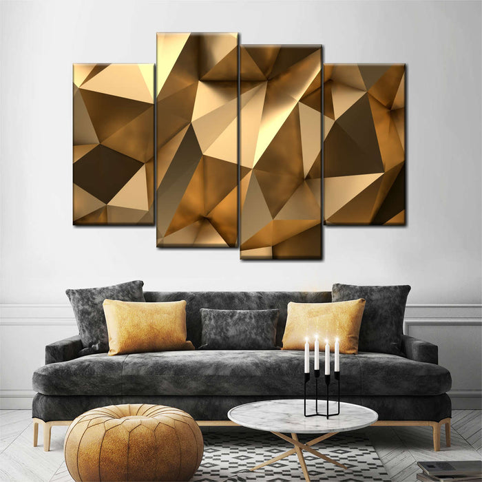 Golden Abstract Wall Art