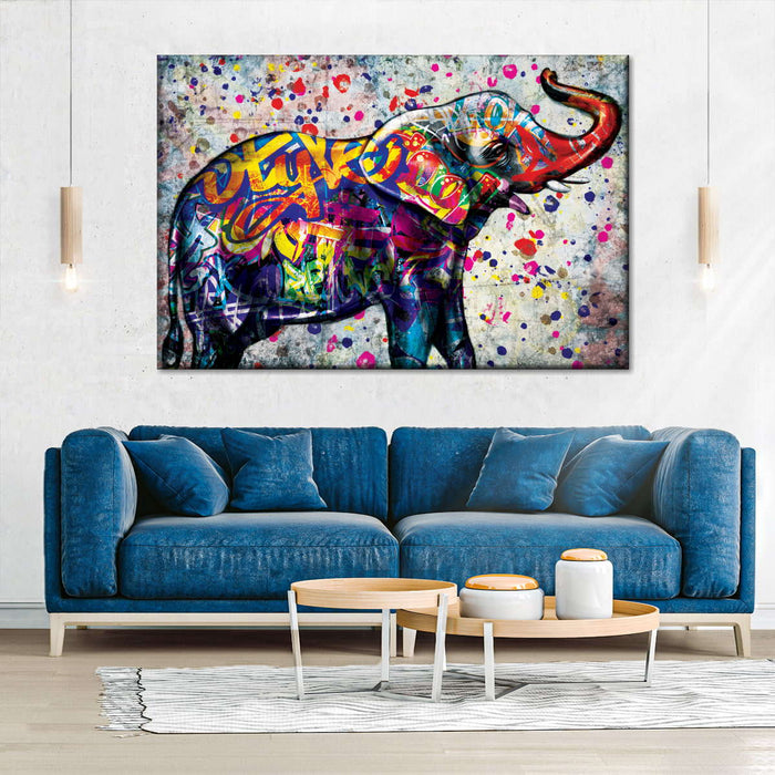 Epic Colorful Elephant Wall Art