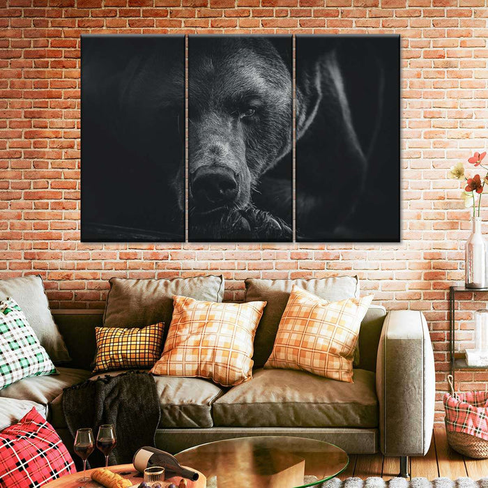 Monochrome Brown Bear Wall Art