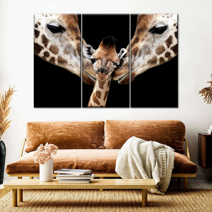 Happy Giraffe Family Wall Art