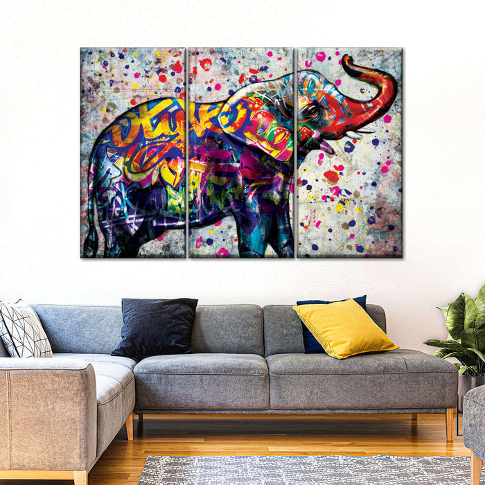 Epic Colorful Elephant Wall Art