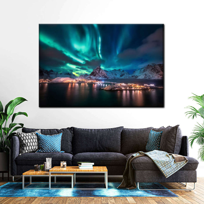 Lofoten Night Northern Lights Wall Art