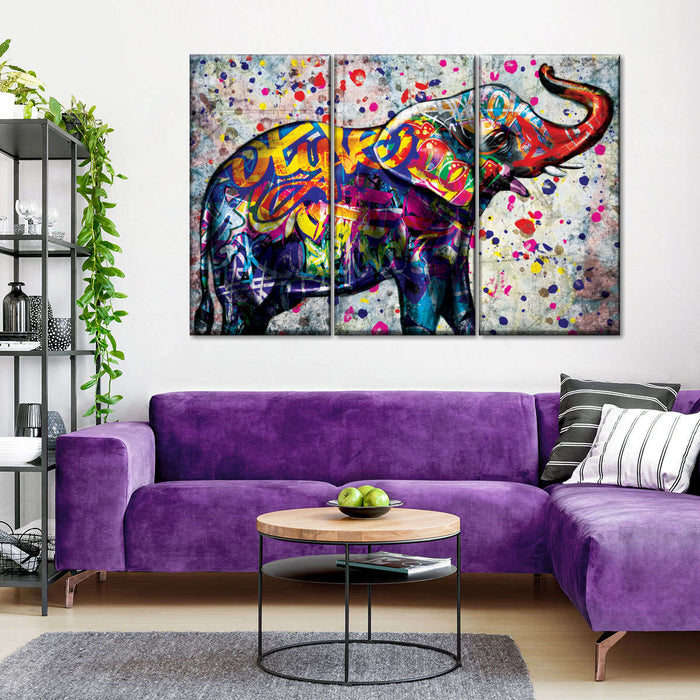 Epic Colorful Elephant Wall Art