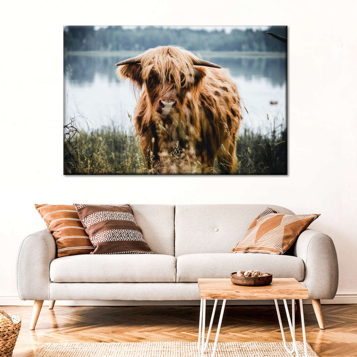 Lakeside Highland Cow Wall Art