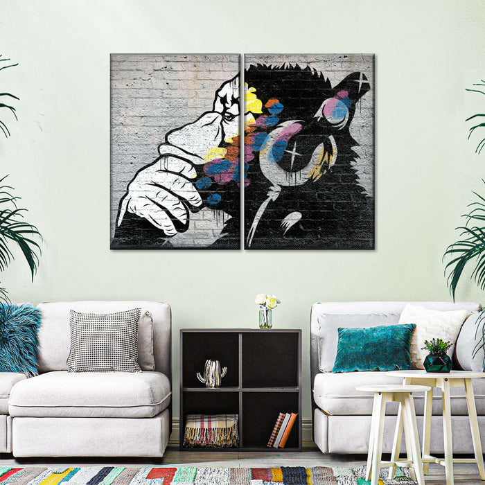 Monkey Wearing Headphones Wall Art