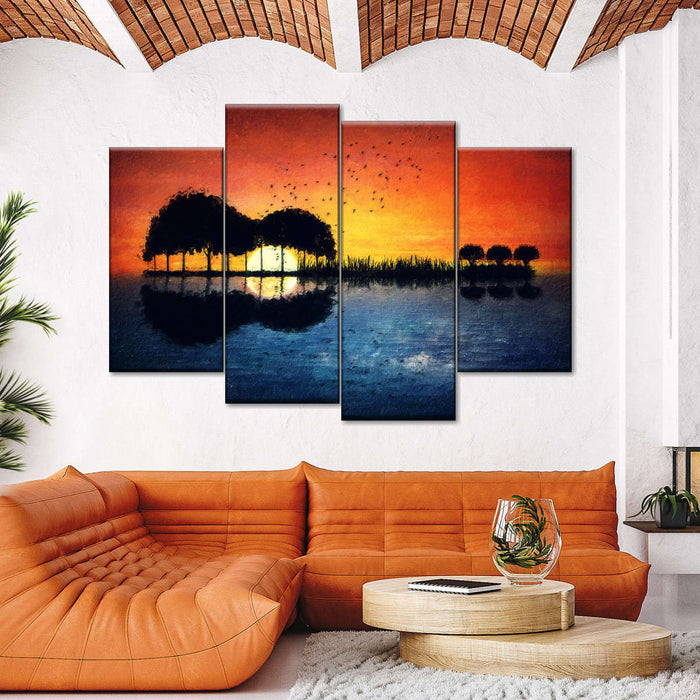 Guitar Sunset Wall Art