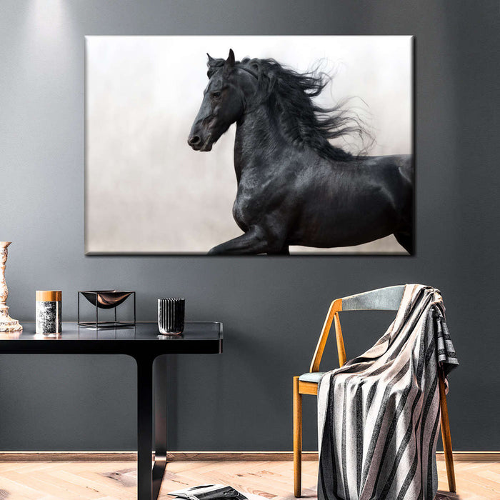 Black Friesian Horse Wall Art