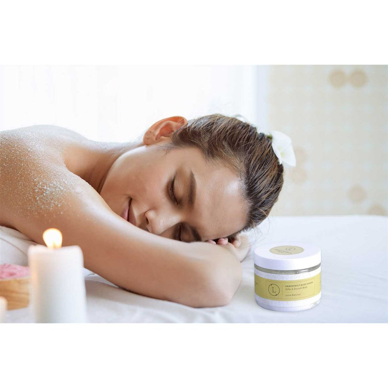 Lizush Grapefruit Body Scrub – Natural Exfoliating Salt Scrub Body Scrubs White Smoke
