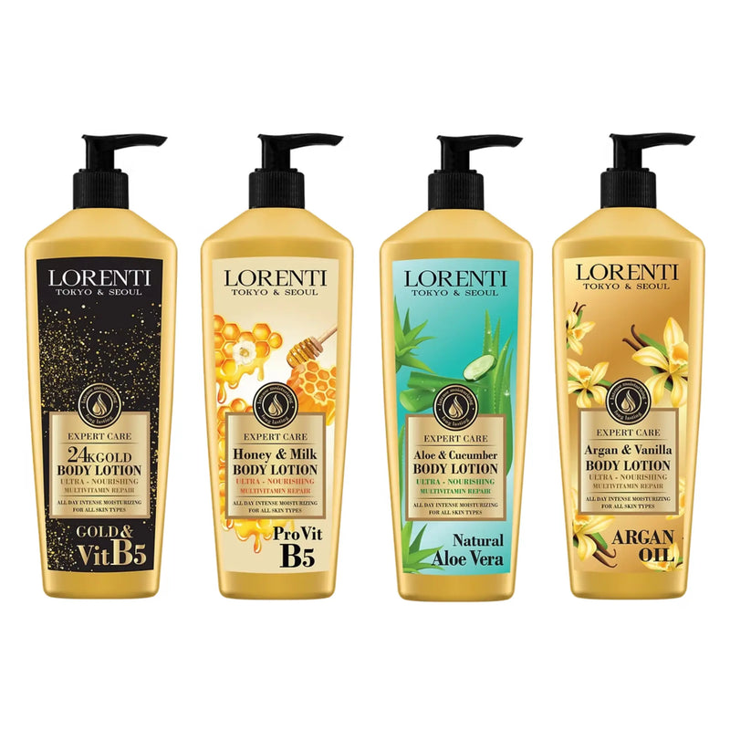 Vip Barber Supply Lorenti Body Lotion 400ml Assorted Scents Body Lotion White Smoke 24k Gold,Honey & Milk,Aloe & Cucumber,Argan & Vanilla
