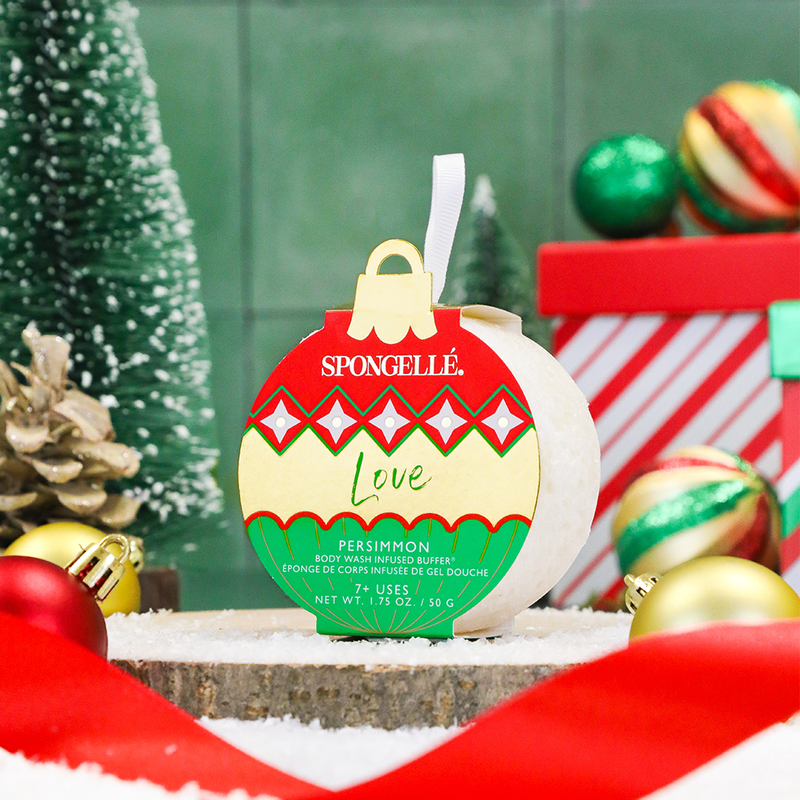 Spongellé Love - Persimmon | Holiday Ornament Body Wash Infused Buffer
