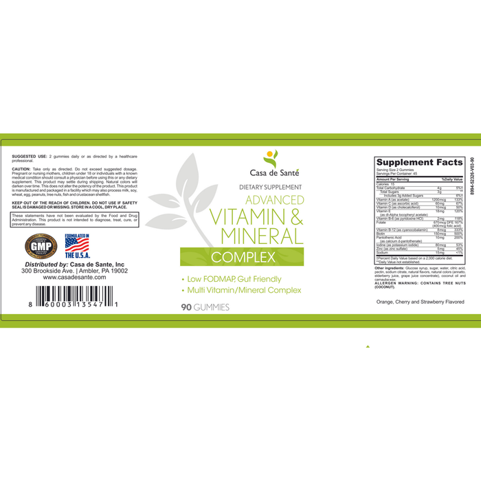 Low FODMAP Vitamin & Mineral Gummies for IBS, SIBO, IBD, Crohn's, Colitis & Malabsorption, Gut Friendly, No Bloating, Low FODMAP Certified